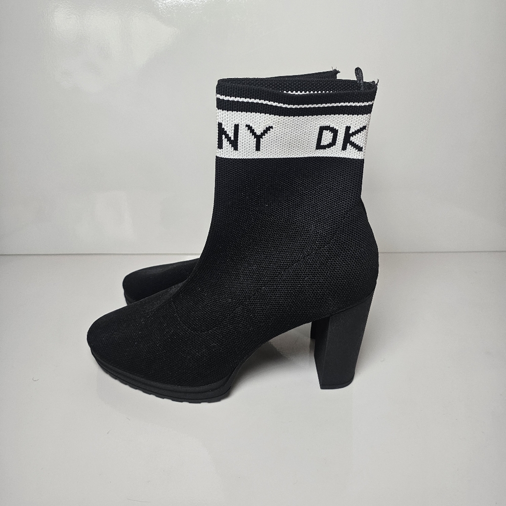 DKNY Black Women's Sock Boots Size 10 New - Picture 6 of 8